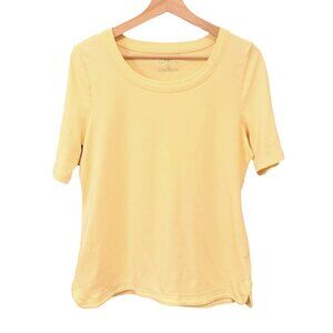 Talbots Tee Size LP Large PETITE Scoop Neck Short Sleeve T-Shirt Pima Cotton